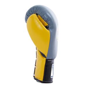 Gants de boxe Winning gris, jaune et noir, gants de boxe d'entraînement Winning Pro, gants de boxe Winning Pro à lacets - Product Image 2