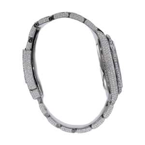 Impermeable Moissanite Diamond Watch Unisex Iced Out Design para hombres y mujeres Silver Tone Hip Hop Watch - Product Image 2