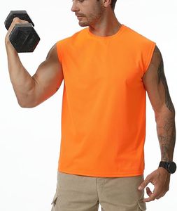 T-shirt personnalisé en coton épais avec col rond et broderie surdimensionnée Débardeur grande taille à épaules tombantes pour hommes - Product Image 2