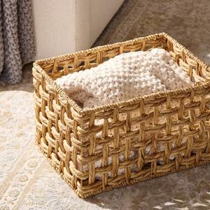 <b>Basket</b> made of loosely woven <b>square</b> water hyacinth Handmade Storage <b>Basket</b> Wholesale eco-friendly Made in Vietnam - Product Image 6