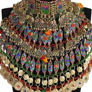 Exclusive Customized Vintage Style Afghan Bridal Jewelry Set 4 Pieces Wedding Necklace Earrings Silver Plated <b>Women</b> - Product Image 3