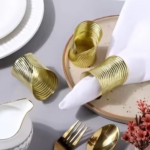 <b>Wooden</b> Geometric Napkin <b>Rings</b> Decorative Tissue Napkin <b>Rings</b> - Product Image 6