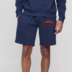 Shorts 100% coton pour hommes de couleur unie avec poches latérales logos imprimés personnalisés vêtements décontractés d'été shorts pour hommes - Product Image 1