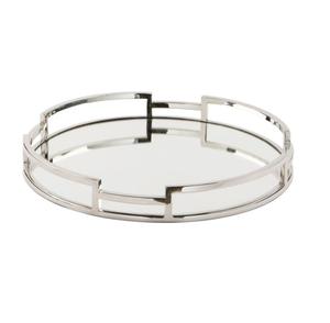 Bandeja de espejo redonda de diseño moderno para servir, mesa decorativa con artesanía de Metal para bodas, fiestas, decoración de hoteles - Product Image 1