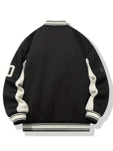 Custom Made Best Quality Fleece <b>Jacket</b> for Men Adult Youth Baseball Letterman <b>Canvas</b> <b>Jacket</b> with Stand Collar - Product Image 2