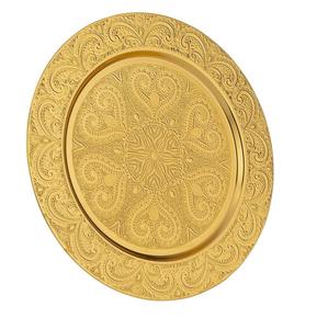 Placa de cargador de Metal de lujo estilo otomano grabado para fiestas de boda Placa de cargador para hoteles y banquetes - Product Image 1