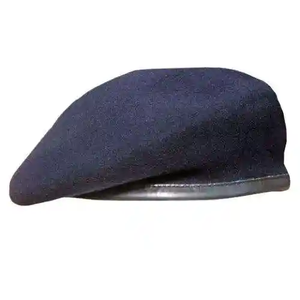 Gorra de boina verde de lana 100% de alta calidad para exteriores OEM con cómodos parches de poliéster - Product Image 1