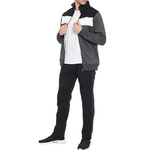 Design personnalisé pour hommes, hiver, survêtements décontractés, ensemble de survêtements à capuche 2 pièces 65% polaire 35% coton couleurs contrastées imprimées OEM - Product Image 5