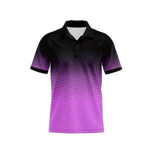 Camiseta informal de manga corta para hombre, camisetas de polo 100% de algodón con estampado 3D sencillo, tops de solapa para todos los días para vacaciones - Product Image 3