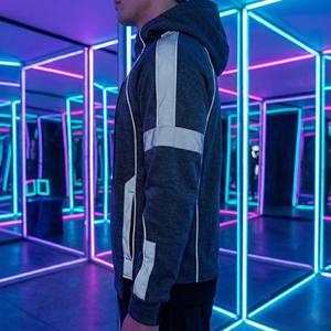 Sudadera con Capucha de Invierno Personalizada Estilo Cyberpunk, con Estampado de Espejo Infinito, 100% Algodón Felpa, Ilusión Óptica 3D, Bolsillo Transpirable, para Hombre - Product Image 3