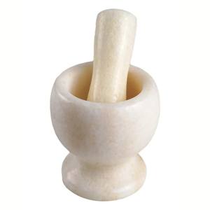 Mortier et pilon en pierre de marbre Design moderne pour les cuisines domestiques et le salon Élégant Premium Blanc Naturel - Product Image 6