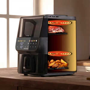 Cecotec 2000W Negro Cecofry DuoLevel 10L Freidora sin Aceite Diseño Cuadrado Moderno de Plástico 10 Programas US 10000 DuoSize Ventana Táctil - Product Image 4