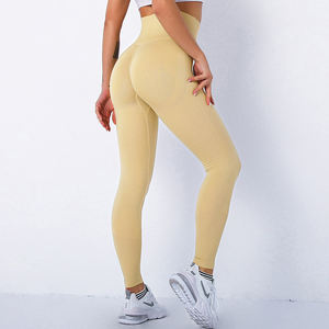 2023 femmes doux Yoga Leggings taille haute populaire vêtements de sport de tous les jours en gros pas cher prix taille moyenne Leggings - Product Image 4