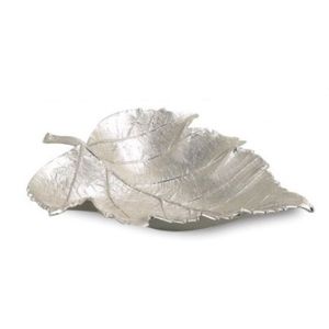 Meilleur plat de service en feuille fini nickel en métal de concepteur unique plateau de service de feuille décoratif de fête plateau de service de feuille vintage - Product Image 1