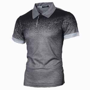 Nouveau polo imprimé tendance pour homme, polo à manches courtes, col polo, respirant, polyester, polos à sublimation - Product Image 5