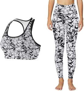 Leggings et soutien-gorge de sublimation, ensemble de sport deux pièces, fournisseur de vêtements de sport personnalisés pour femmes, vêtements de fitness pour la salle de sport - Product Image 1