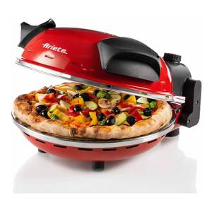 Four à pizza de 32 cm avec une puissance de 1200 W, rouge, 00C090900AR0, temps de cuisson de 4 minutes pour griller et cuire - Product Image 1