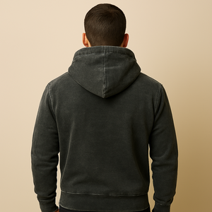 Nouveau style de sweat-shirts à fermeture éclair, poids lourd 400 GSM, manches longues, broderie personnalisée, coupe ample, lavé, uni, pour homme, automne - Product Image 2