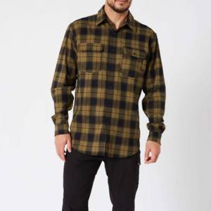 Camisas de algodón de franela sólida de manga larga para hombre, camisa informal cómoda transpirable antiarrugas de ajuste Regular - Product Image 5