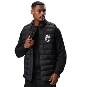 Gilet à capuche Noire sans manches, veste légère isolée, chauffe-corps pour hommes et femmes, vêtements d'extérieur décontractés pour l'hiver, logo sur le devant - Product Image 1