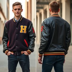 Veste universitaire pour femmes avec manches en satin, Look décontracté, Écusson de broderie personnalisé, Fabricant OEM Pakistan, toutes tailles - Product Image 4