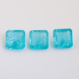 Gema de Aguamarina Azul Expansiva Cultivada en Laboratorio, Corte Cuadrado, para Engaste y Fabricación de Joyas - Product Image 2