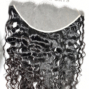Frontal 13*6 bouclés indien Remy vierge cuticule aligné Machine Double trame en gros couleur naturelle femmes noires profonde cheveux humains - Product Image 1