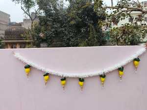 Hermosa tendencia jazmín Lotus Toran puerta Bnadarwal, ventana cenefa templo telón de fondo, escenario telón de fondo, Haldi telón de fondo Mehendi - Product Image 6