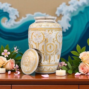 Handmade Brass Adult <b>Urn</b> <b>For</b> Human <b>Ashes</b> With Traditional Finish Perfect <b>For</b> Burial Memorial Services And Funeral Homes - Product Image 6