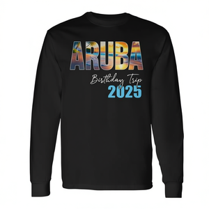 Camiseta de manga larga para tripulación de crucero, promocional, para la fiesta de cumpleaños en Aruba 2025 - Product Image 2