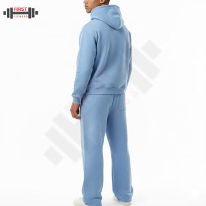 Conjunto de Sudadera con Capucha y Pantalones Deportivos Acampanados de 450 Gsm, Estampados, Lavado Ácido Desgastado, Decolorado por el Sol, Conjunto Deportivo Masculino de Lujo - Product Image 4