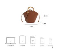 Tas selempang wanita kulit PU, tas ember selempang dengan penutup ritsleting, tas perjalanan kapasitas besar