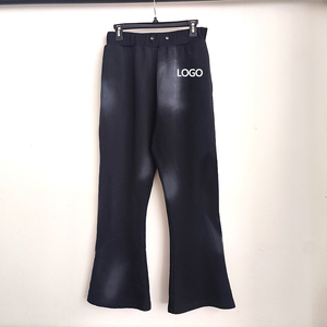 OEM Custom Logo High Quality Casual Flared <b>Jogger</b> Track Pants Custom Patchwork Elastic Waistband Mens <b>Stacked</b> Flare Sweatpants - Product Image 6