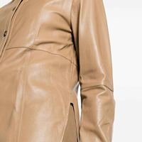 Chemisier long en cuir véritable pour femme 2026, décontracté, boutonné, design personnalisé, veste en cuir, fabricant en gros