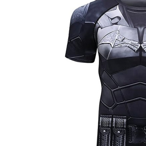 Camiseta de Compresión con Estampado de Batman para Hombre, Manga Corta, Cuello Redondo, Corte Ajustado, Secado Rápido, Diseño de Personajes de Estilo Urbano - Product Image 4