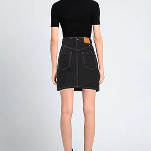 Jupe en jean décontractée taille moyenne, teinte unie pour hommes, écologique, OEM ODM - Product Image 3