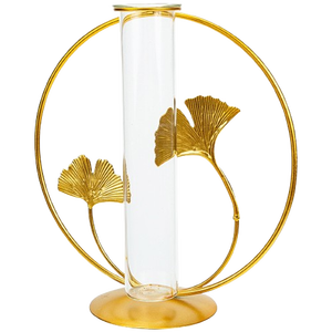 Vase à fleur en tube de verre hydroponique en forme d'étoile avec support en métal prix de gros Vase en fer de luxe plante décor de mariage prix de gros - Product Image 5