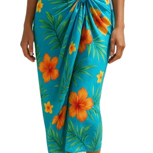 ชุดชายหาด2025 3ชิ้นผ้าเรยอนโสร่งลายดอกไม้ - Product Image 1