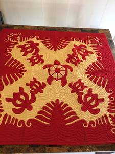 ผ้าห่มผ้าคอตตอนลายพิมพ์เต่าสีแดงงานทำมือดีไซน์ปักลวดลายสวยงาม - Product Image 3