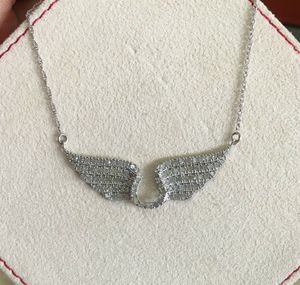 Collar con colgante de ala de ángel de plata de ley con diamante blanco natural tallado de 1.23 ct, cadena de eslabones moderna, moda femenina - Product Image 4