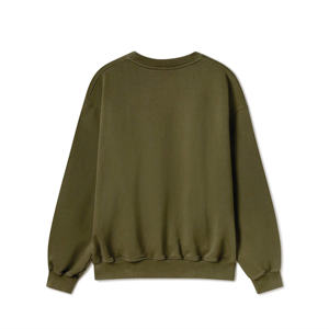 Sudadera de lana pesada de gran tamaño de alta calidad para hombre, Jogger de cuello redondo con logotipo personalizado en patrón sólido para invierno - Product Image 2