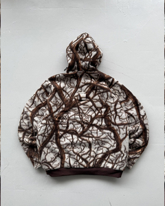 Sweat à capuche en polaire camouflage d'hiver pour homme, motif réaliste de branches d'arbre, camouflage neige, fermeture éclair quart de tour, pull lourd, parka d'extérieur - Product Image 6