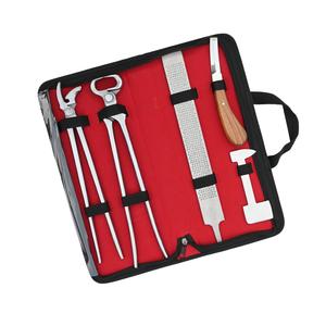 Kit d'outils de soin des sabots équestres pour ferrateur : couteau à sabots, outil de retrait des débris, pince à couper les ongles, pince à clincher, lime double face, outil de polissage - Product Image 1