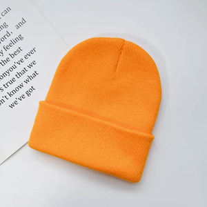 Gorro de punto suave para uso diario, gorro de Color sólido con puños plegados, gorro Unisex cálido y cómodo para invierno y otoño, moda callejera - Product Image 4