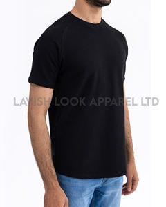Camiseta 100% de algodón de calidad superior para hombre Camiseta negra de ajuste regular básica personalizada - Product Image 3
