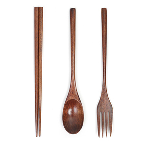 Wooden Cutlery Portable Wood Flatware <b>Set</b> for Eating <b>Lunch</b> Utensils Silverware <b>Set</b> Wooden Cutlery <b>Set</b> by AYAANS - Product Image 3