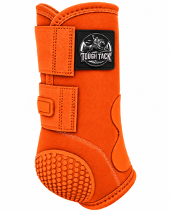 Protège-jambes pour chevaux Tough Tack en microfibre orange avec semelle Hex Grip pour l'équitation 2026 - Product Image 2