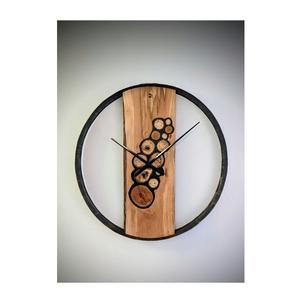 High Demand Rustic Iron Wood Wall <b>Clock</b> Art Deco Design <b>Style</b> for Living Room Office or Cafe Quartz Motive Available for Sale - Product Image 1