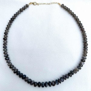 8mm 9mm 10mm AAA++ Natural Grey Moonstone Faceted Rondelle Beaded Handmade Gemstone Necklace Jewelry From Indian Supplier - Product Image 3