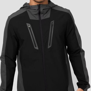 2 pcs Full <b>Running</b> <b>jacket</b> And Trouser With Front Vertical Pocket <b>jacket</b> 100% Cotton Hooded Windbreaker Sports <b>Jacket</b> - Product Image 1